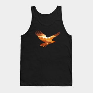 Fly eagle with landscape double exposure Tank Top